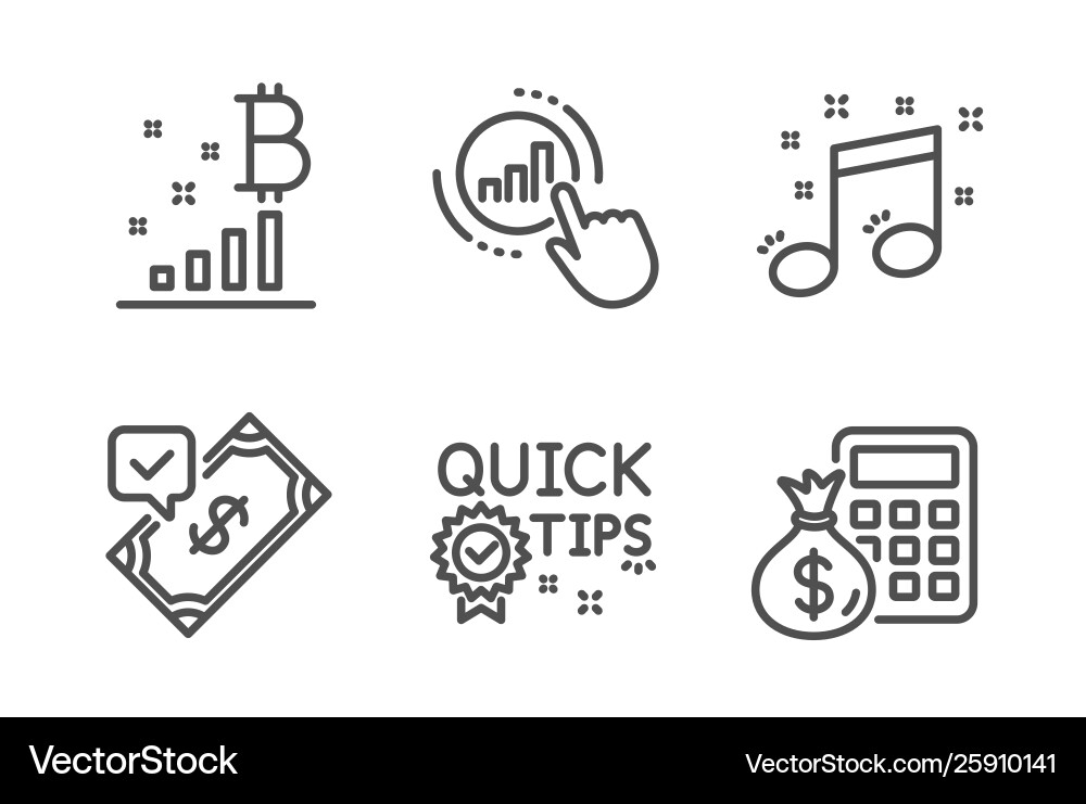 Quick tips accepted payment and bitcoin graph Quick tips accepted payment and bitcoin graph vector image