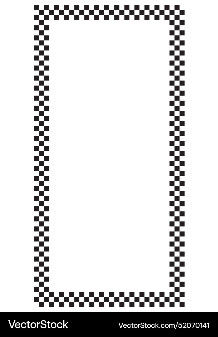 Rectangular frame with black and white squares Rectangular frame with black and white squares Vector Image