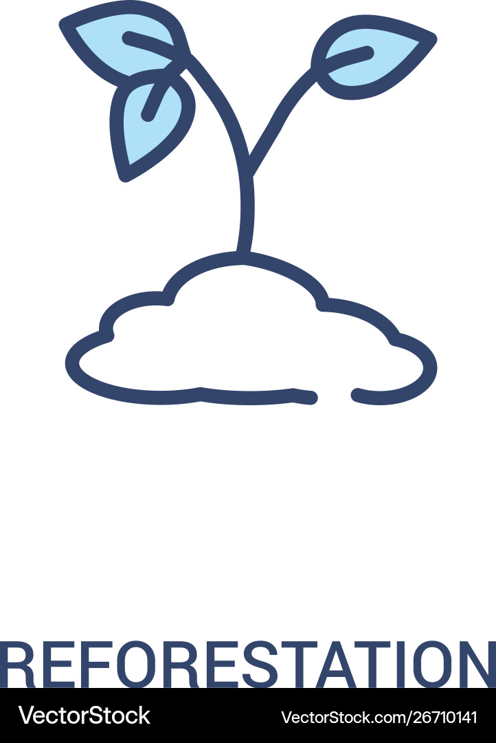 Reforestation concept 2 colored icon simple line Vector Image