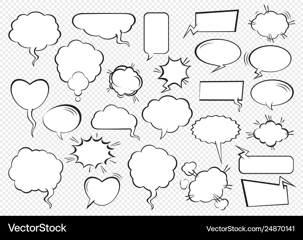 Set comic speech bubbles Royalty Free Vector Image