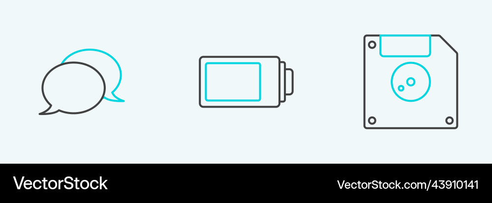 Set line floppy disk for computer data storage Set line floppy disk for computer data storage vector image