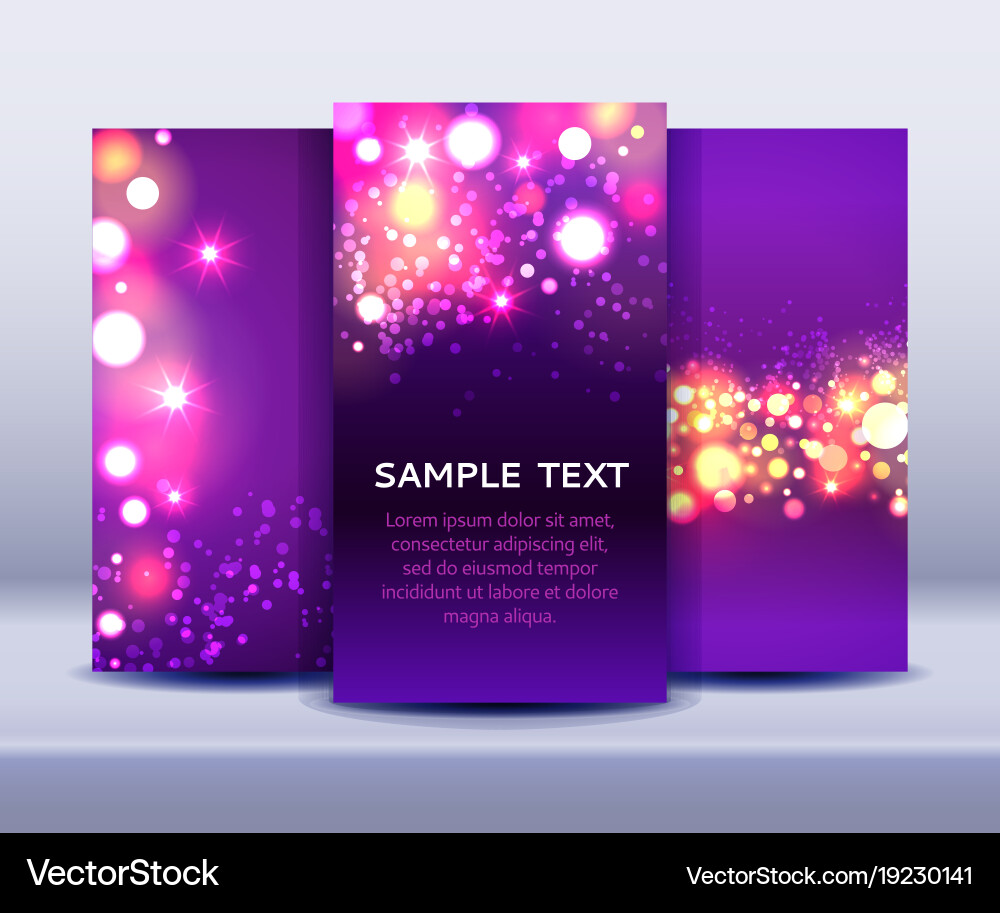 Set of abstract bokeh backgrounds Vector Image