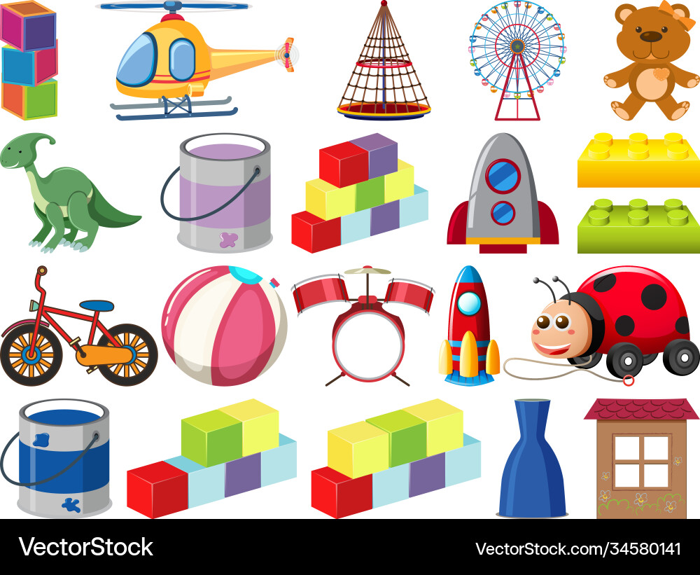 Set various objects cartoon Set various objects cartoon vector image