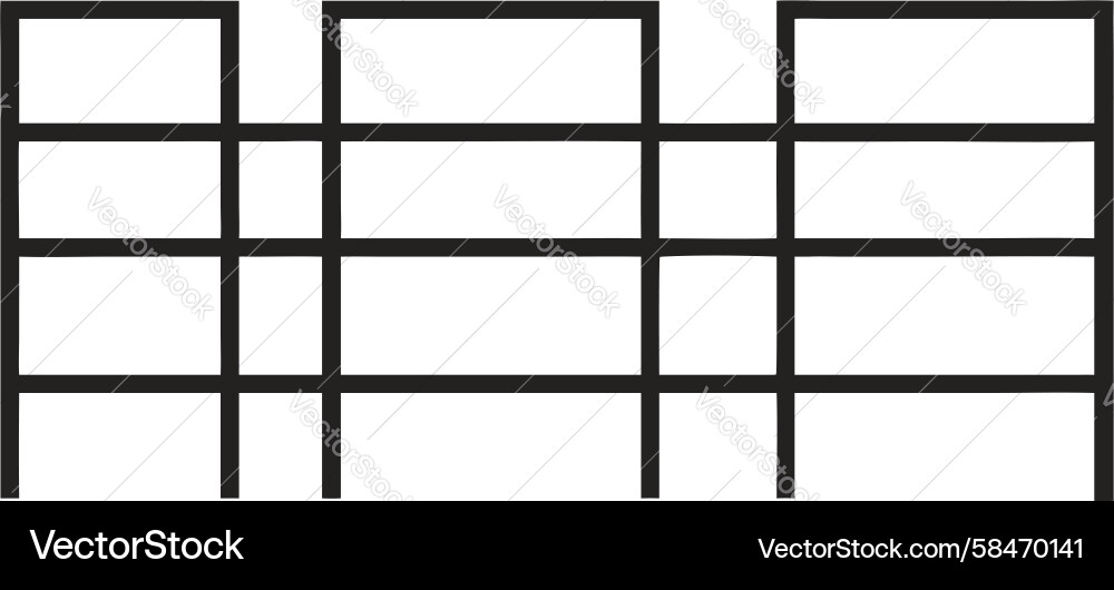 Simple Grid Building Frame Structure Vector Image