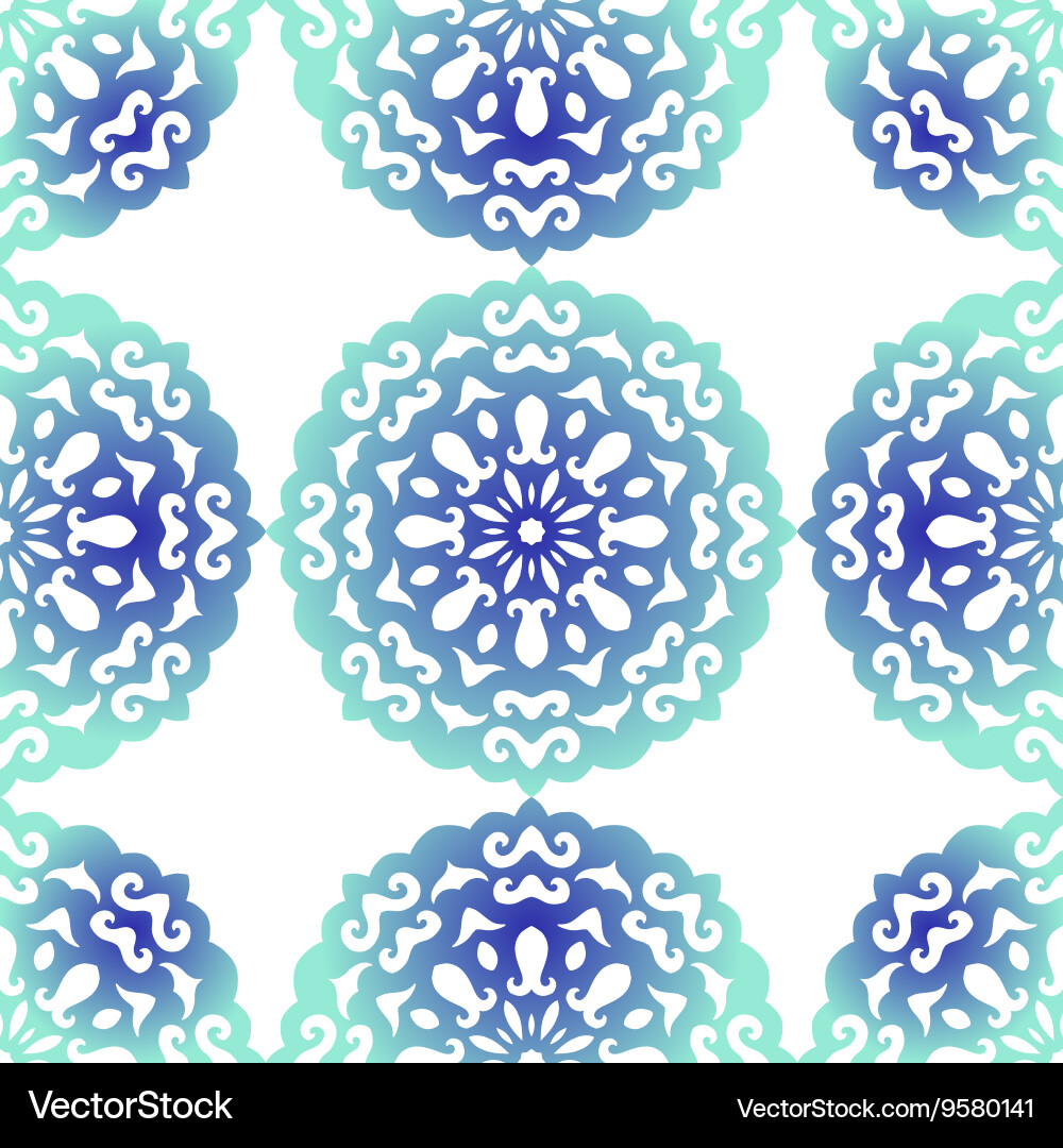 Snowflake christmas seamless pattern circular vector image