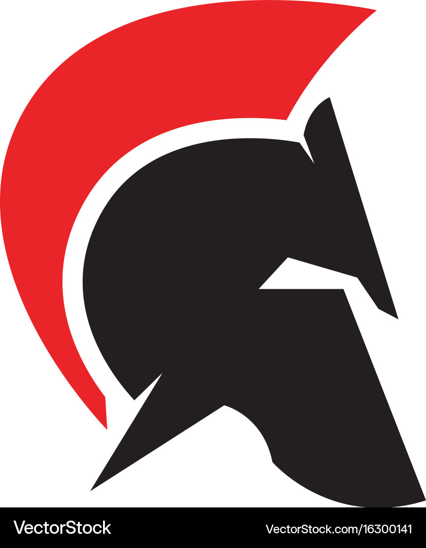 Spartan helmet logo template icon design Vector Image