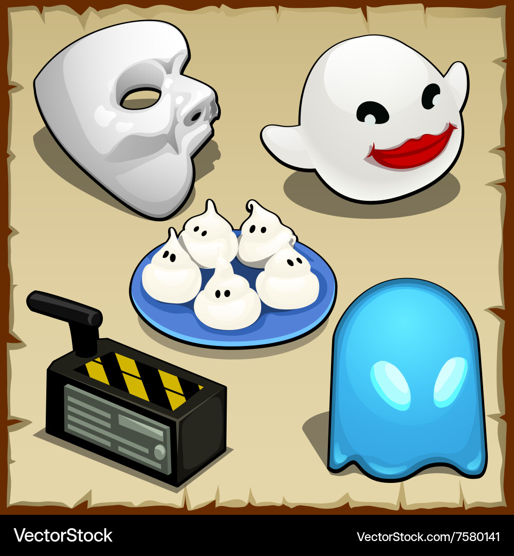 Symbolic set of different ghosts five items vector image