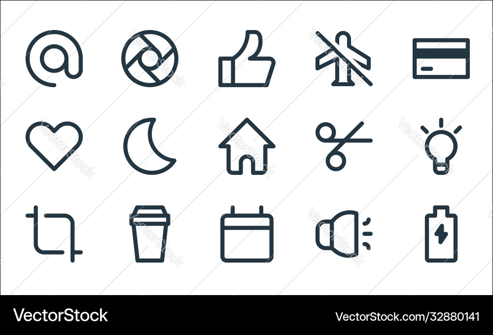 User interface line icons linear set quality User interface line icons linear set quality vector image