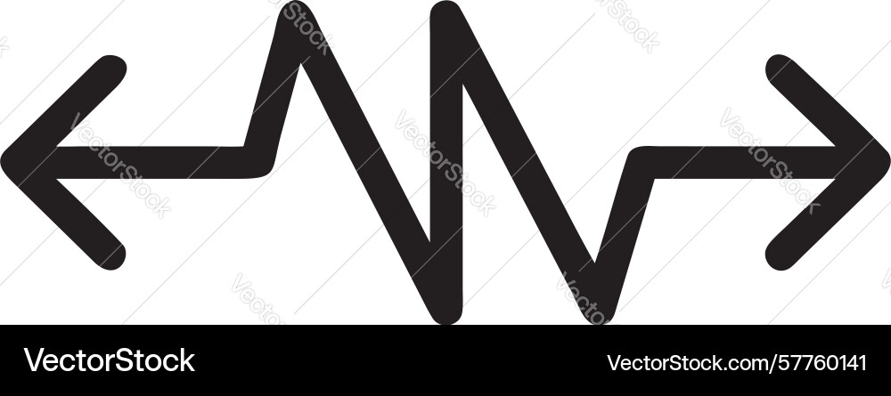 Zigzag double arrow for complex bidirectional vector image