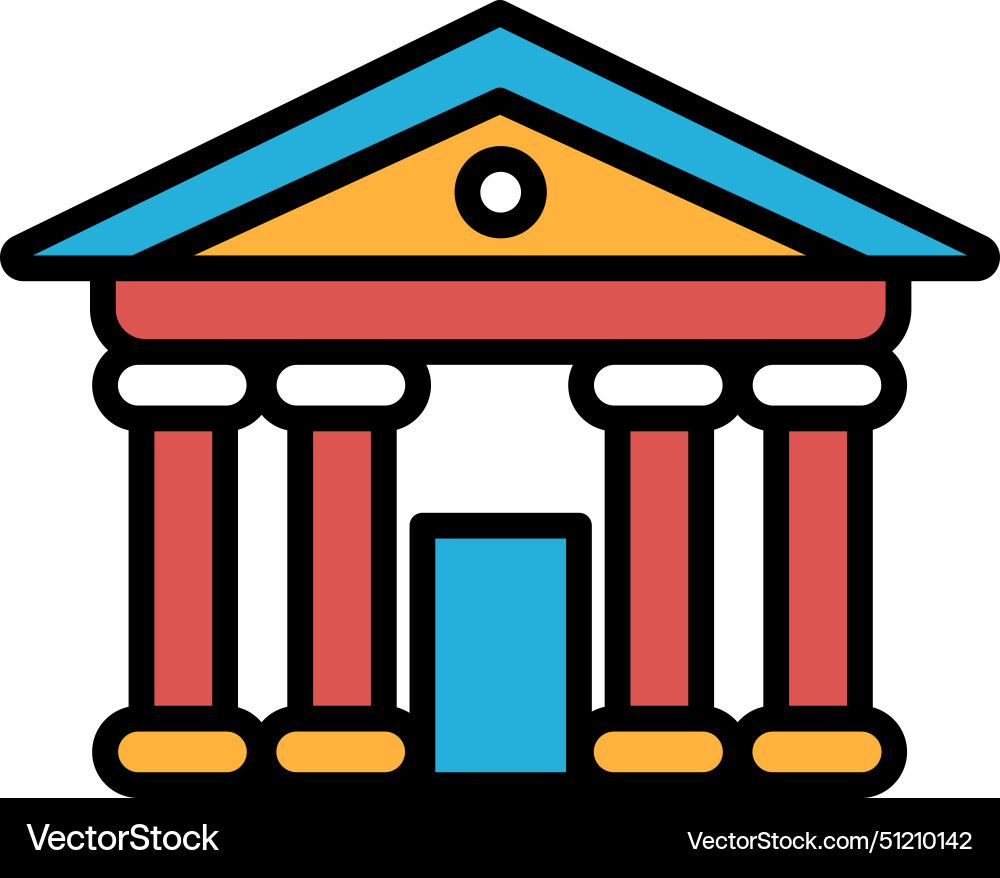 A building with columns and dome on top A building with columns and dome on top vector image