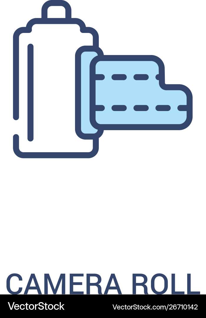 Camera roll concept 2 colored icon simple line Camera roll concept 2 colored icon simple line vector image