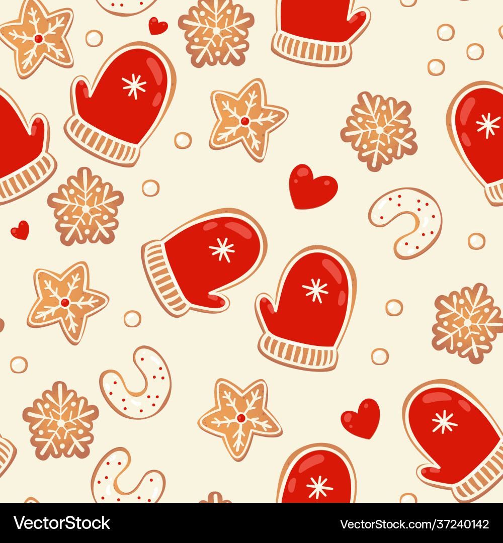 Christmas gingerbread seamless pattern Christmas gingerbread seamless pattern vector image