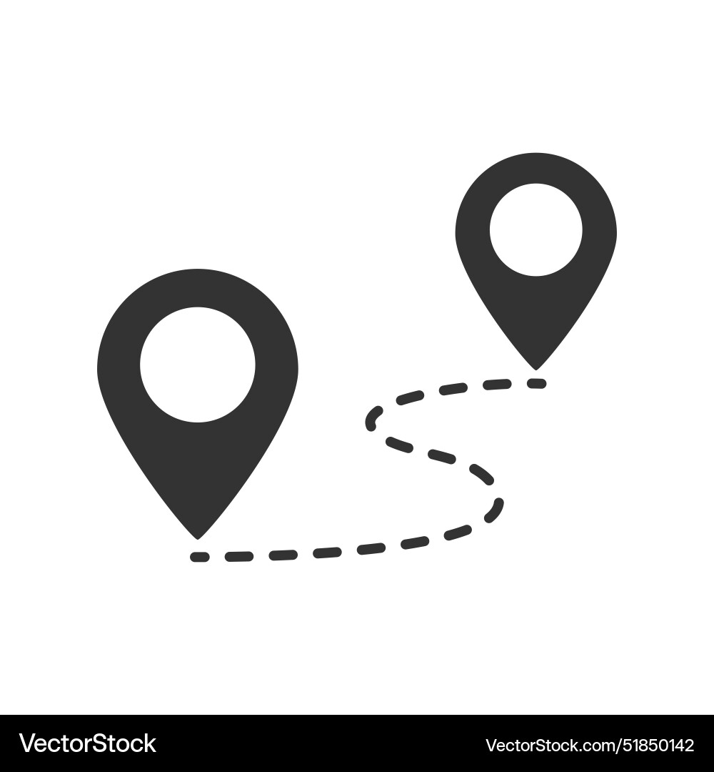 Distance map pin icon isolated Royalty Free Vector Image