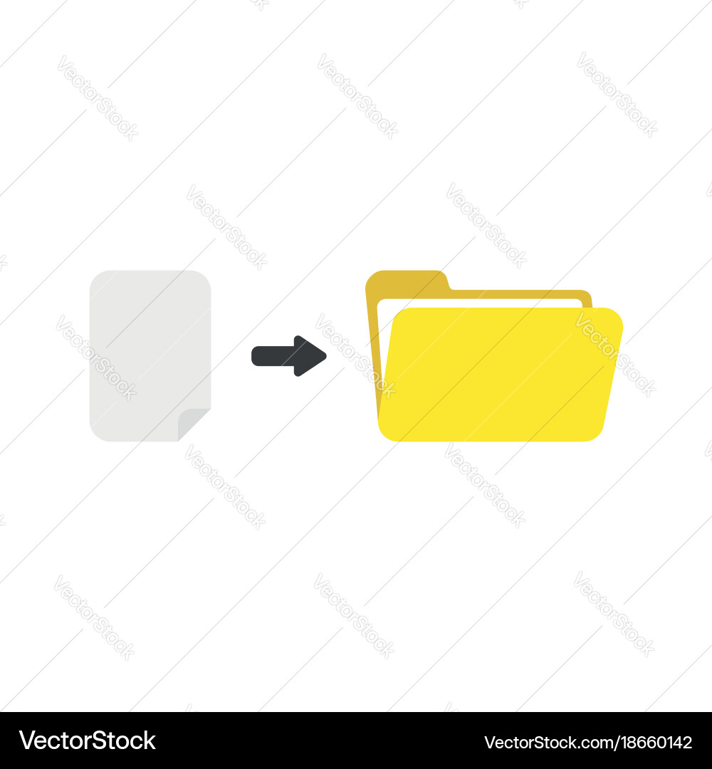 Flat design concept of paper into open folder Vector Image