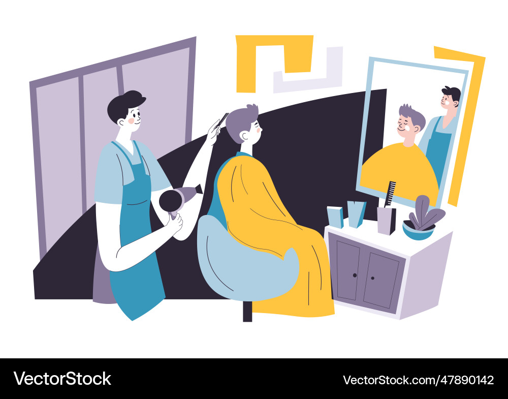 Hairdresser in beauty salon doing hairstyle Hairdresser in beauty salon doing hairstyle vector image