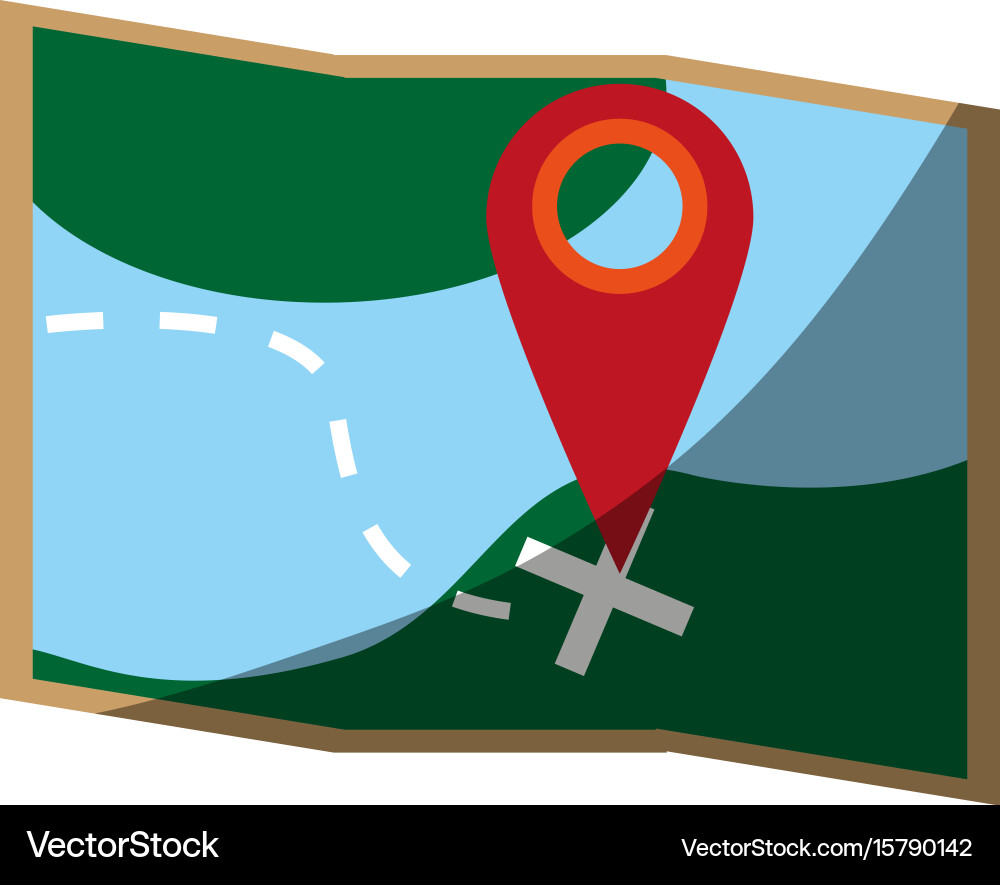 Map with location pin icon image vector image