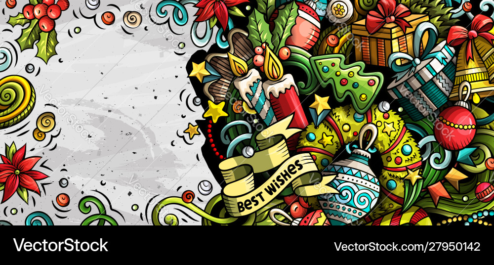 Neujahr Hand gezeichnet Doodle Banner Cartoon Neujahr Hand gezeichnet Doodle Banner Cartoon vektorbild