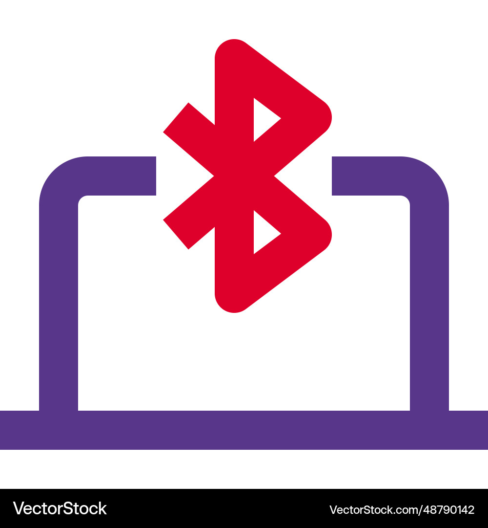 Sharing data via bluetooth to a laptop vector image