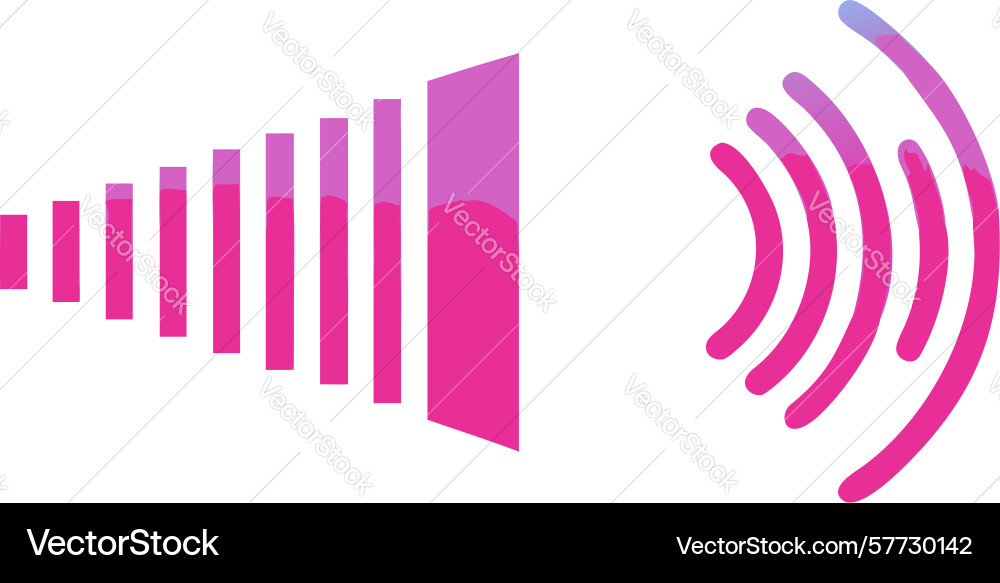 Sound level indicator radiating audio volume vector image