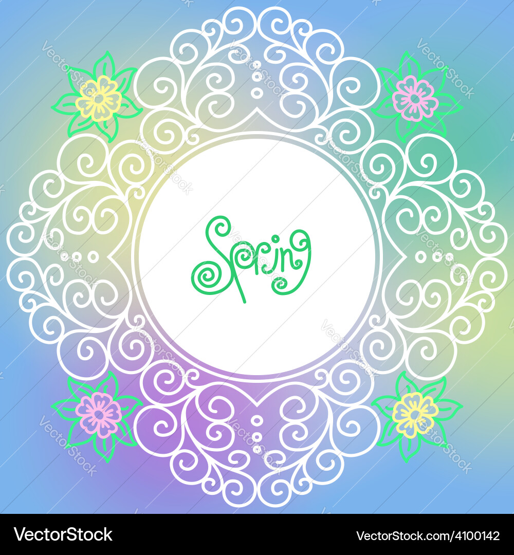 Spring pattern of spirals swirls chains vector image