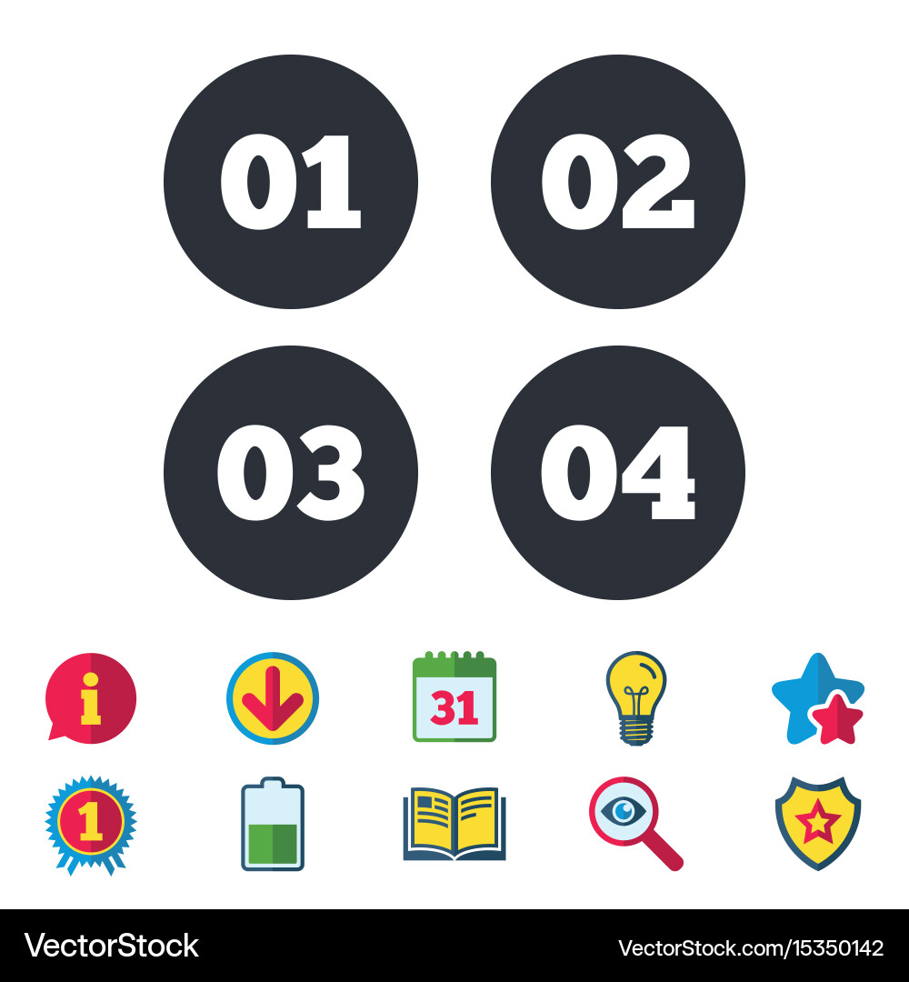 Step one two three icons sequence of options vector image