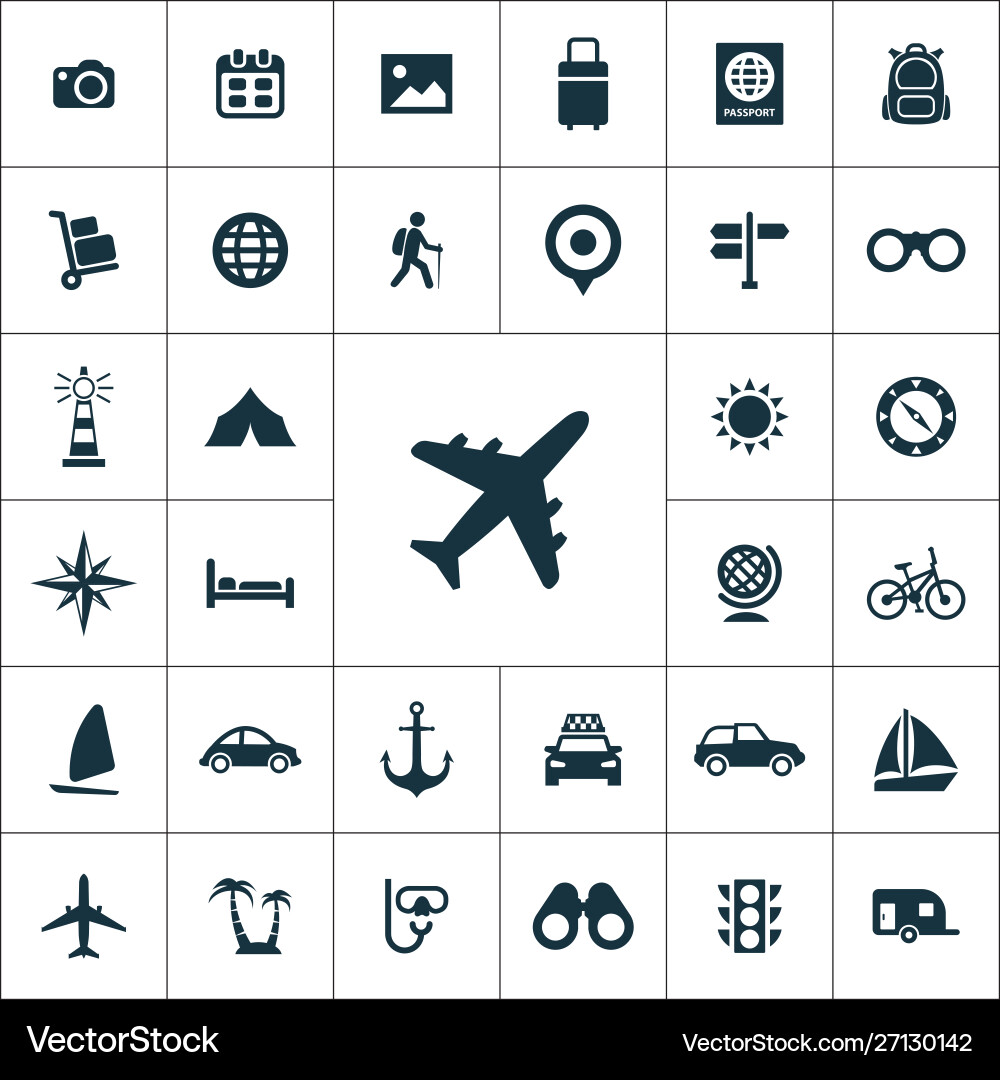 Travel icons universal set for web and ui Vector Image