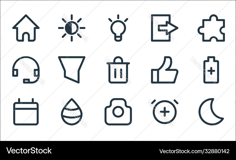 User interface line icons linear set quality User interface line icons linear set quality vector image