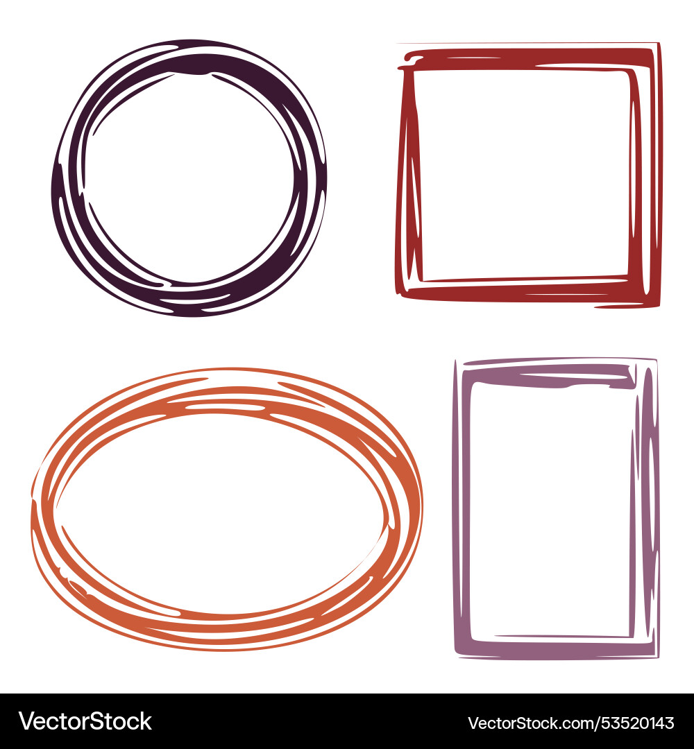 A set of simple design frames A set of simple design frames vector image