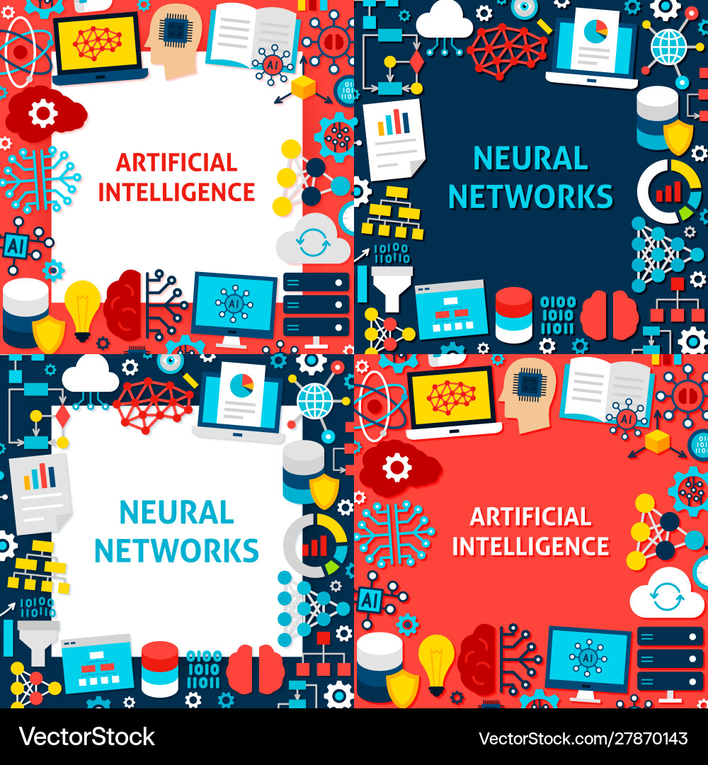Artificial intelligence paper templates Artificial intelligence paper templates vector image