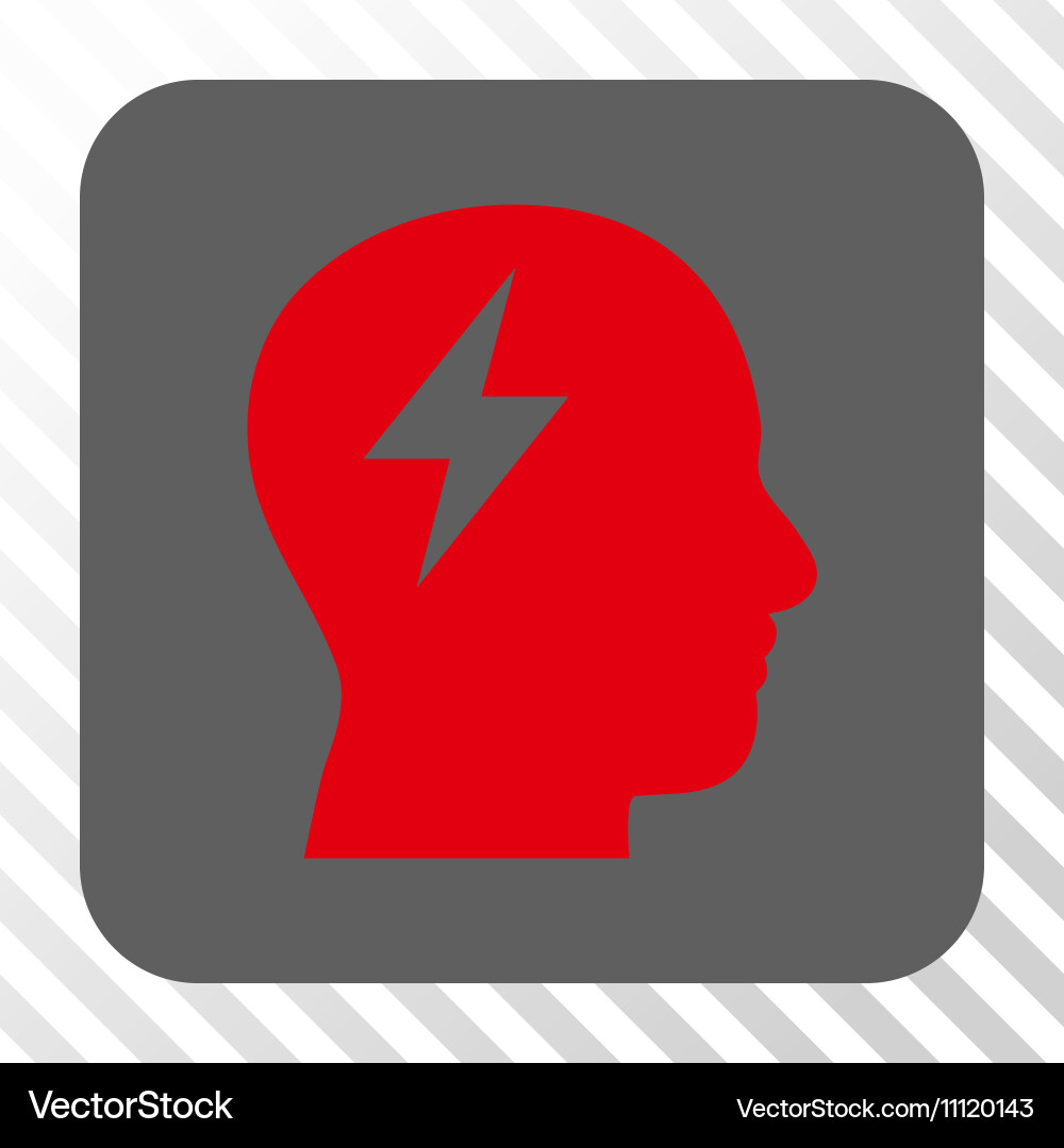 Brainstorming rounded square button vector image