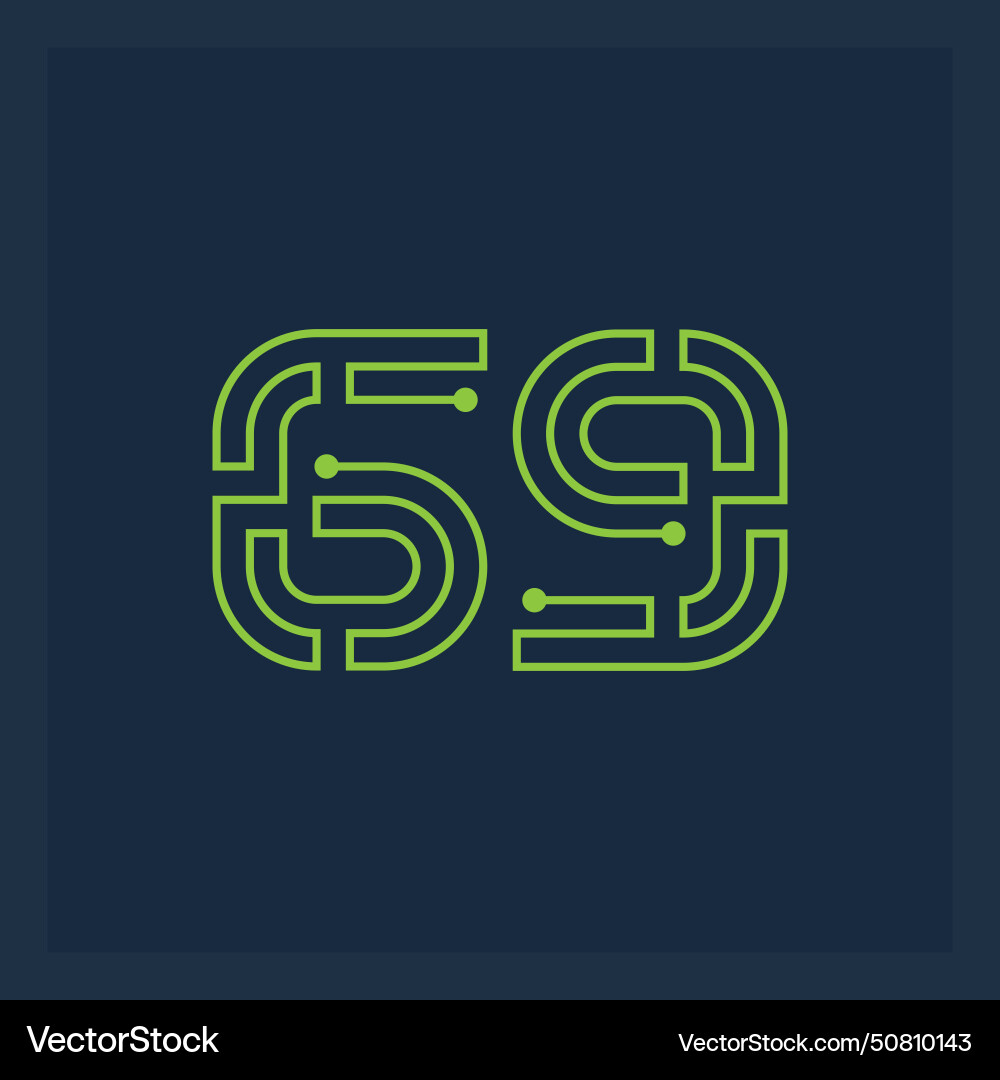 Chip is in the form of number 69 numbers vector image