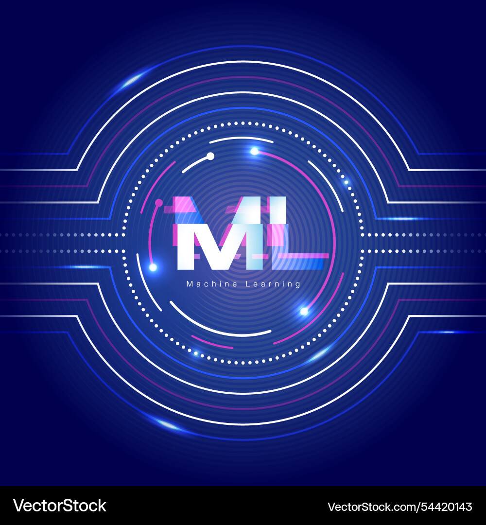 Concept of machine learning ml Vector Image