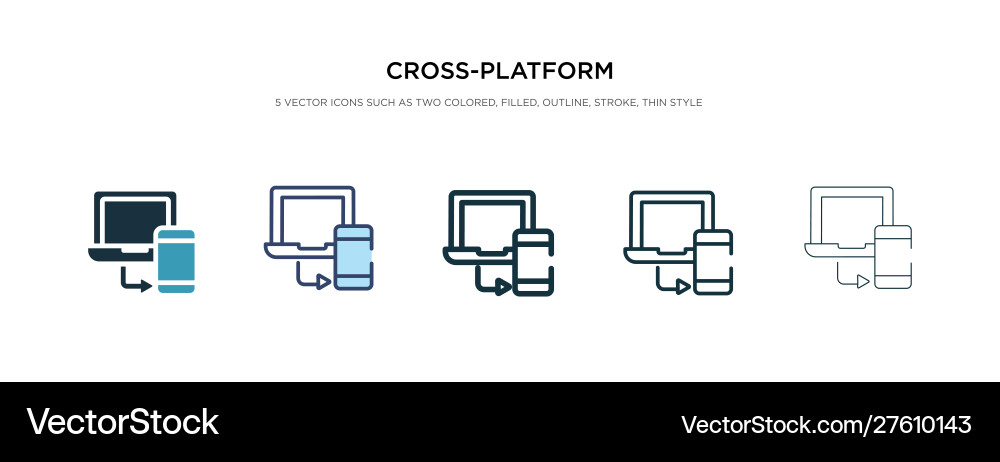 Cross-platform icon in different style two Cross-platform icon in different style two vector image