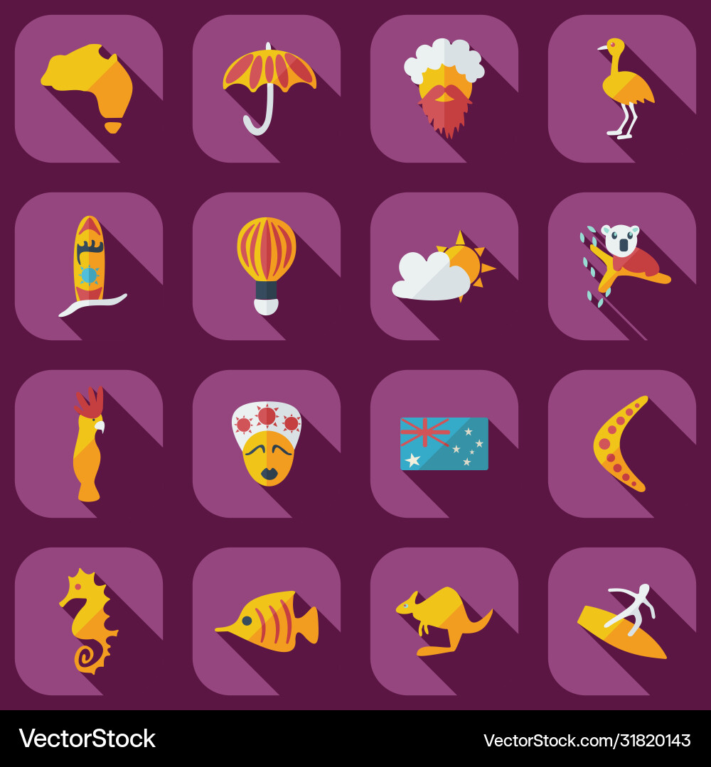 Flat concept set modern design with shadow Vector Image