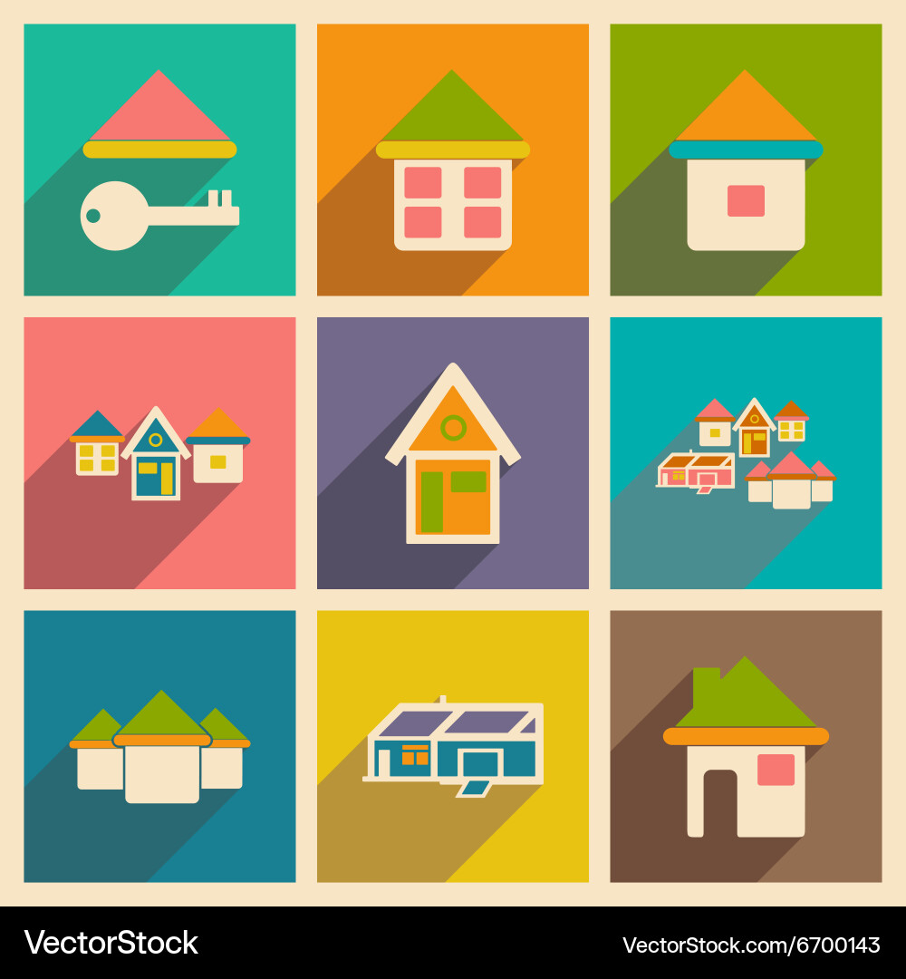 Flat with shadow concept and mobile application Vector Image