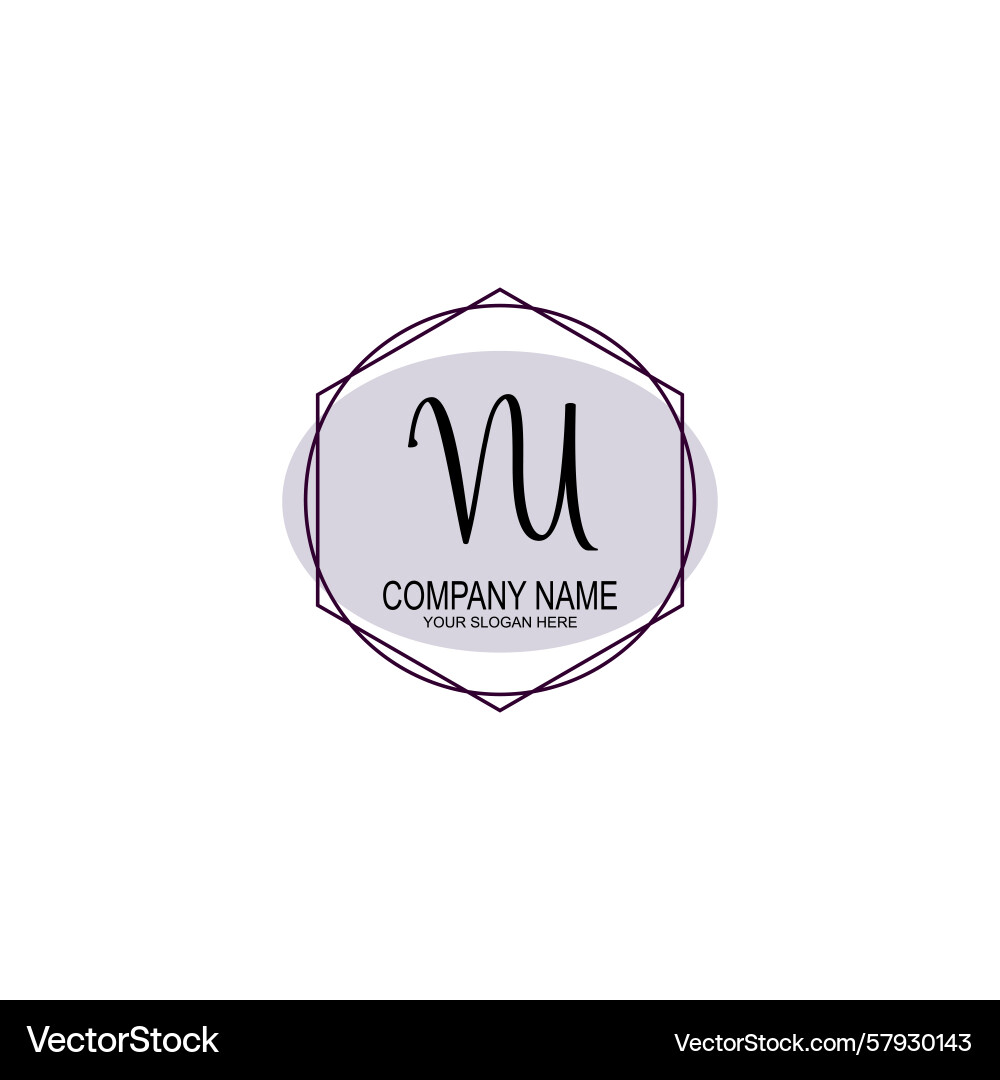 Handwriting logo concepts with initial vu Vector Image