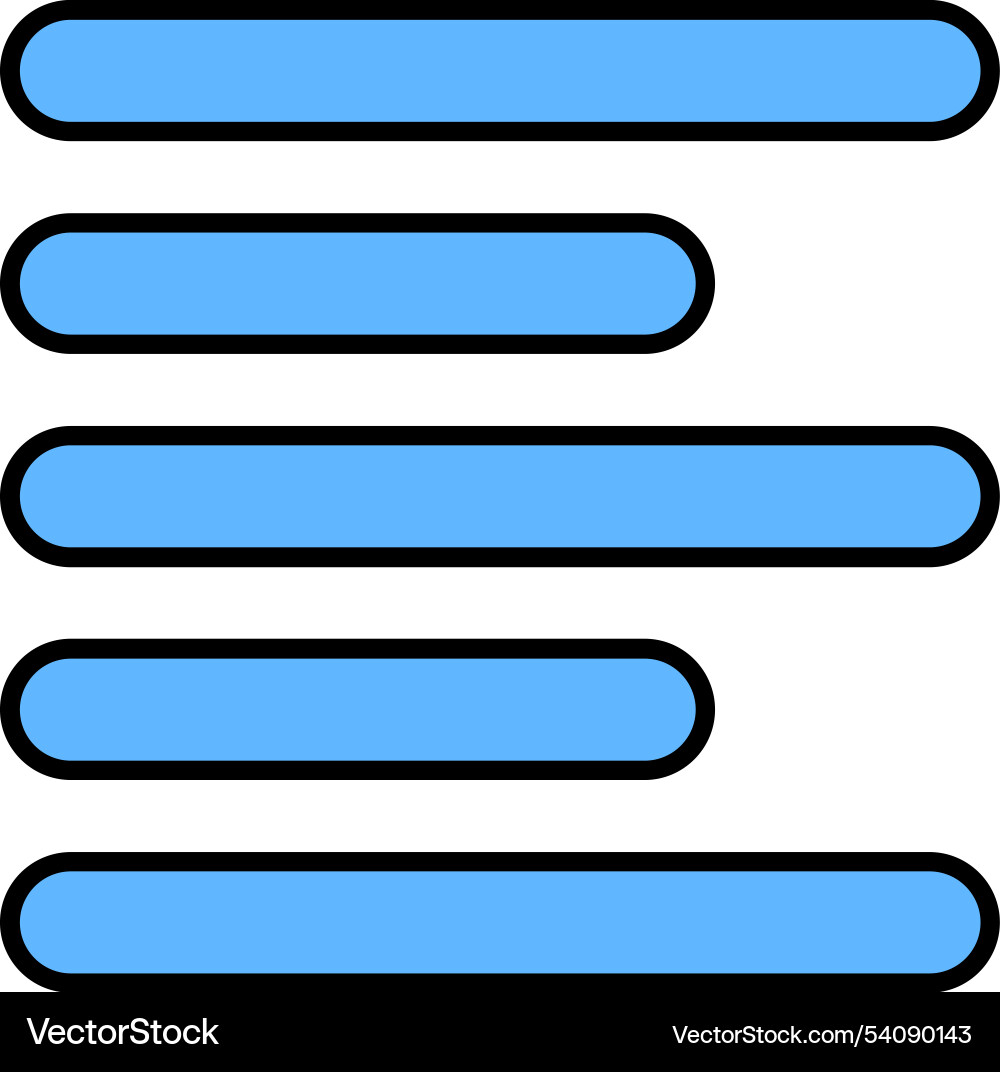 Horizontal left align line filled icon design Vector Image
