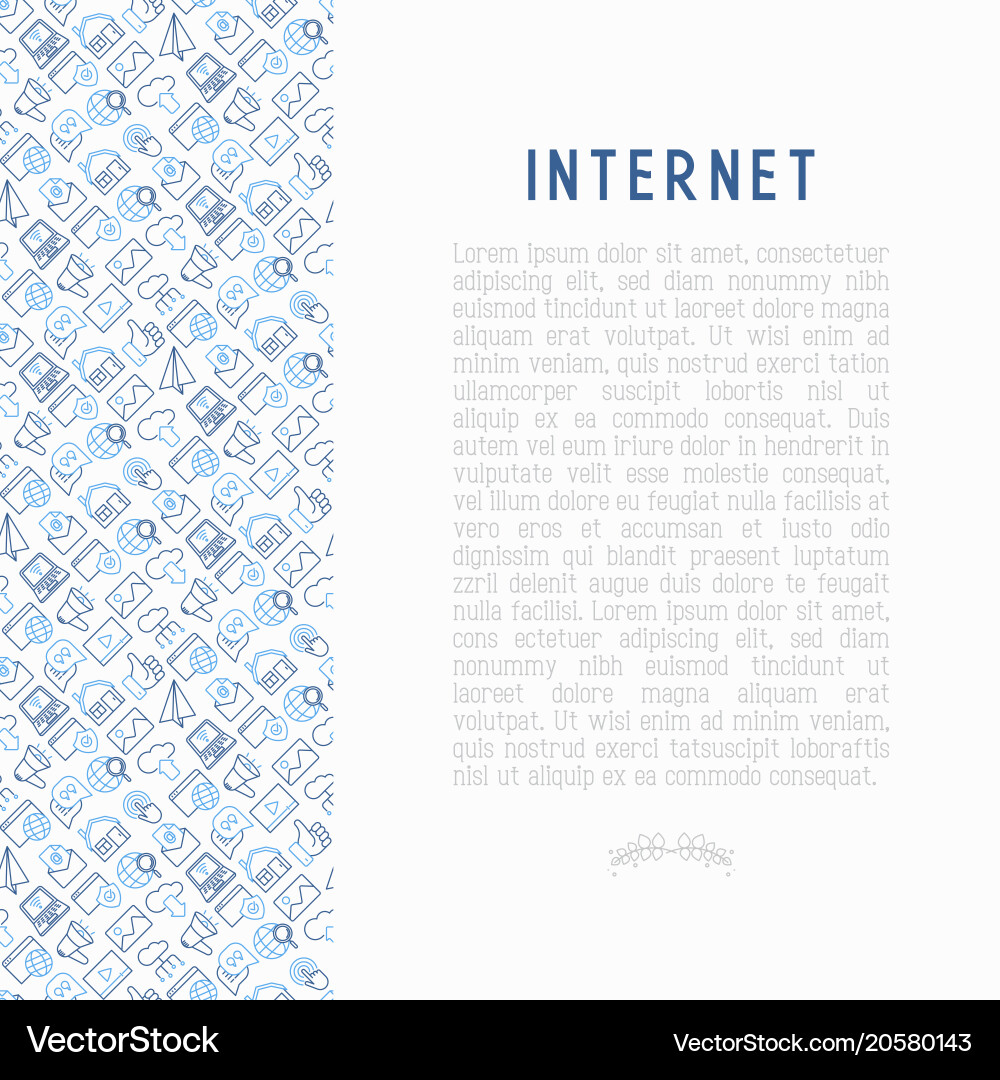 Internet concept with thin line icons vector image