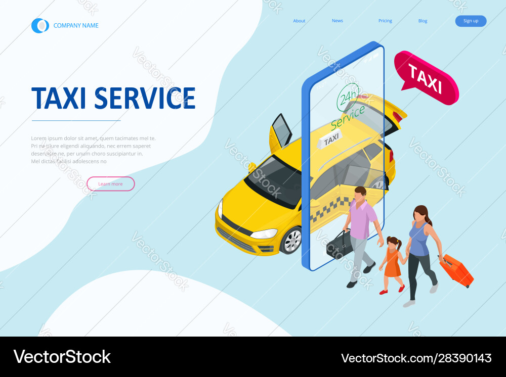 Isometrische Bestellung online Taxi und Anruf Isometrische Bestellung online Taxi und Anruf vektorbild