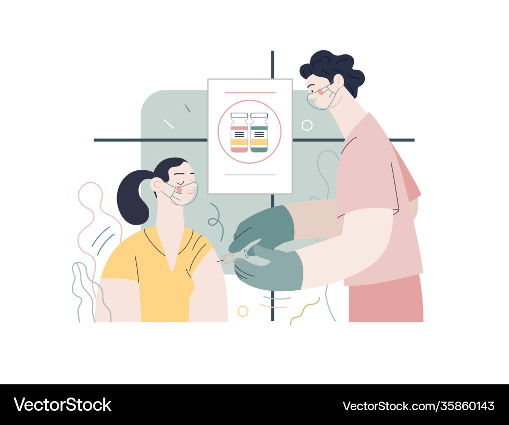 Medical insurance template - covid-19 vaccination Medical insurance template - covid-19 vaccination vector image