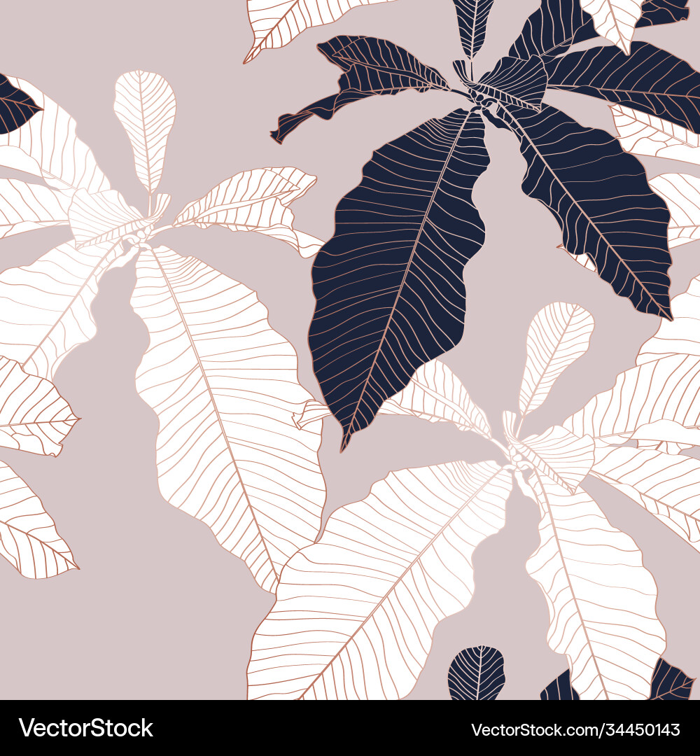 Nature tree leaves seamless pattern vector image