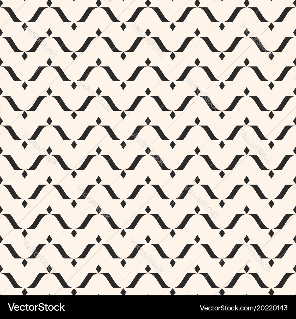 Seamless horizontal wavy lines curved pattern vector image