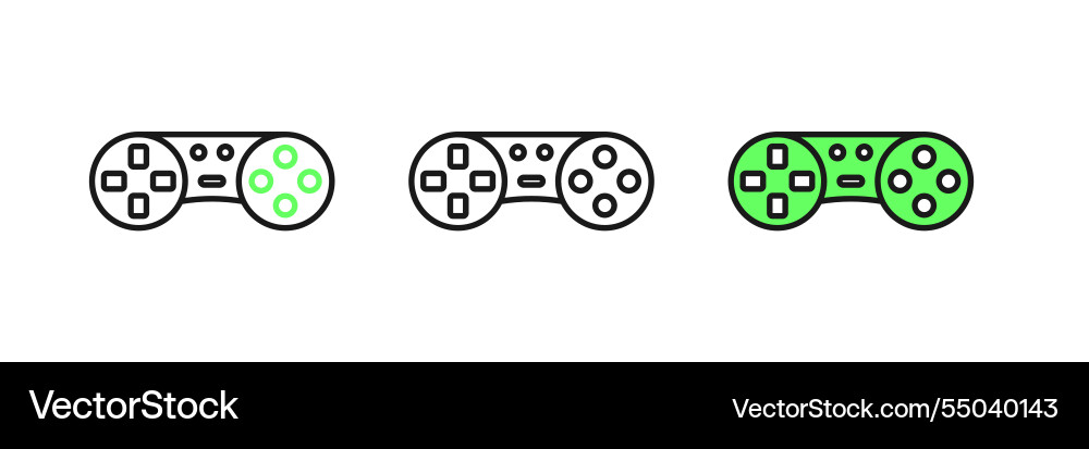 Set line game controller or joystick Vector Image