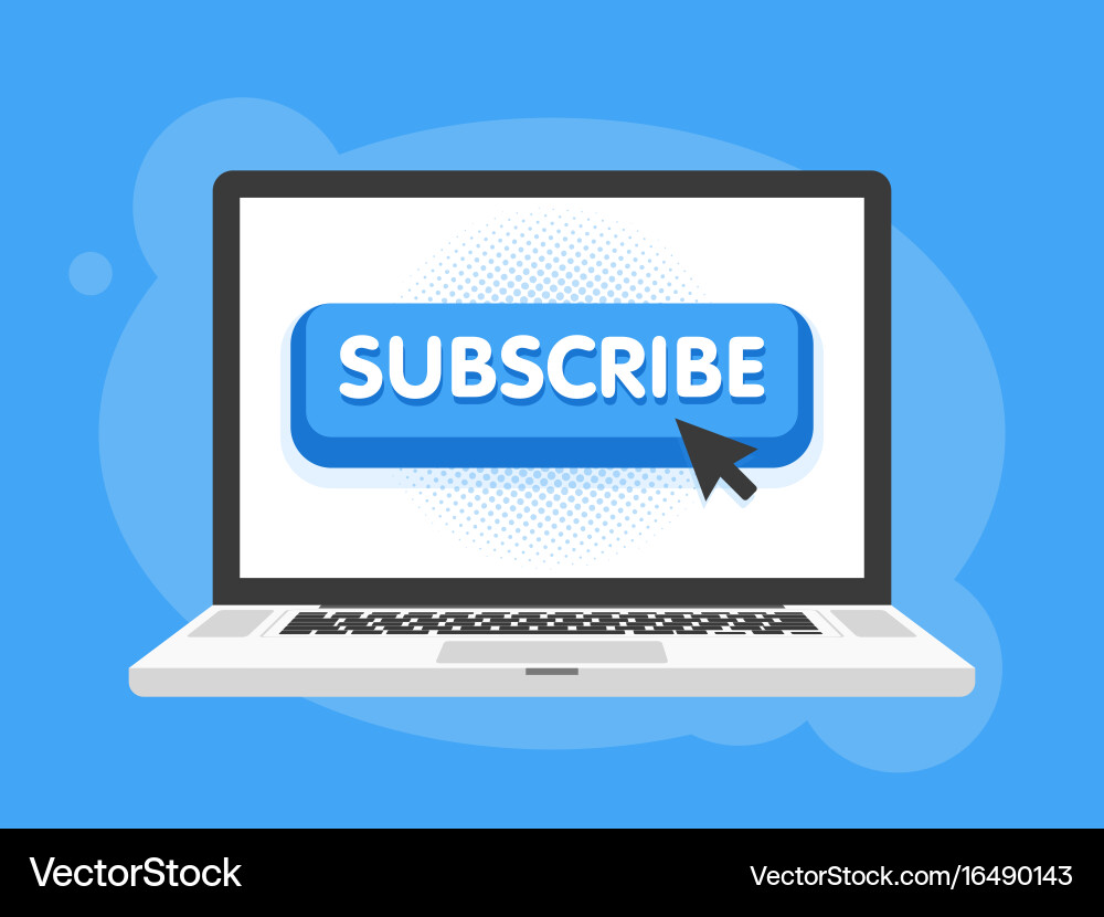 Subscription Button with Cursor vector image