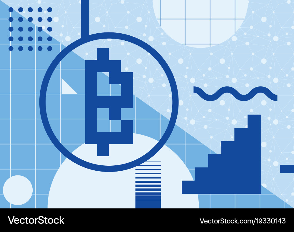 Typography horizontal banner for blockchain vector image