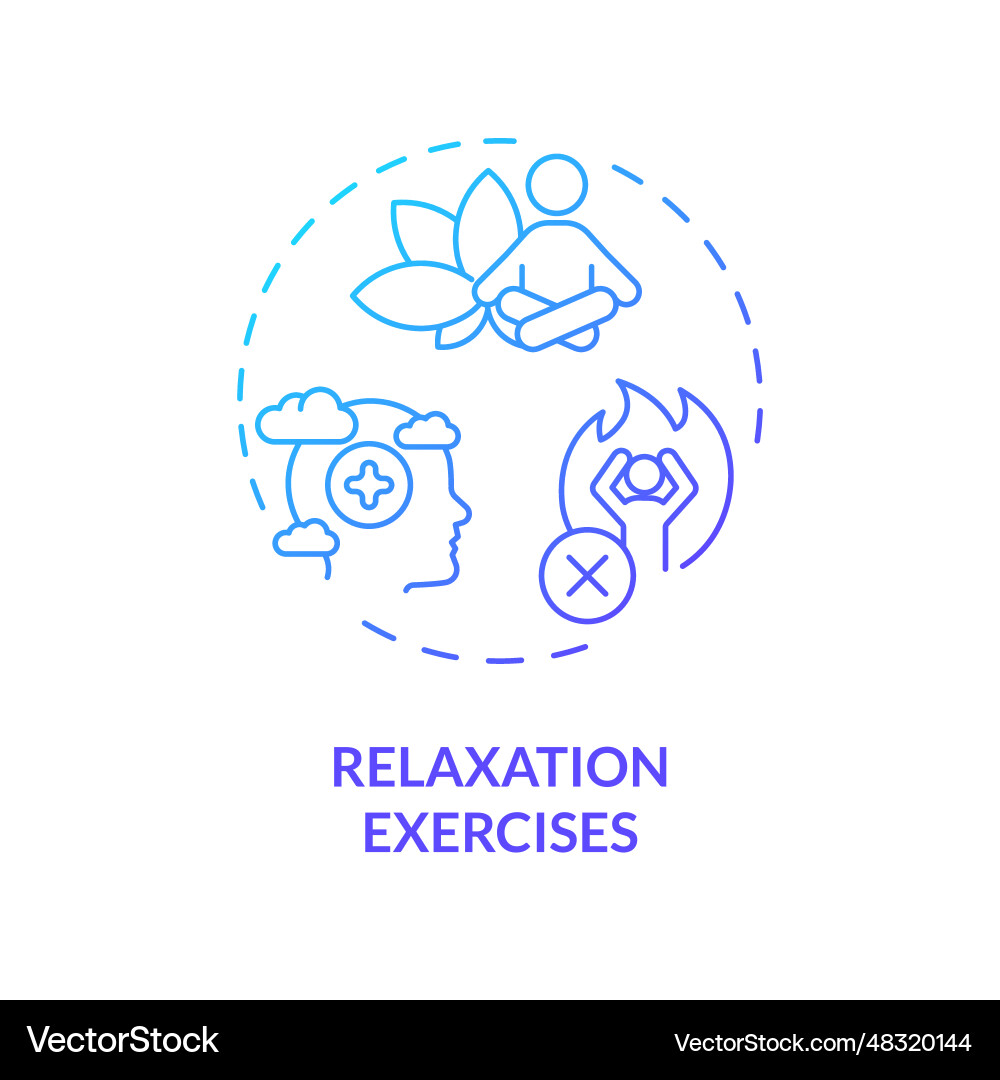 2d relaxation exercises gradient line icon concept 2d relaxation exercises gradient line icon concept vector image