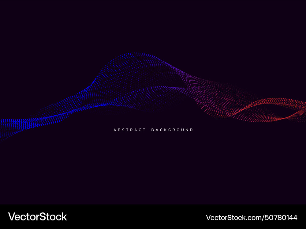 Abstract background with flowing curve particles vector image