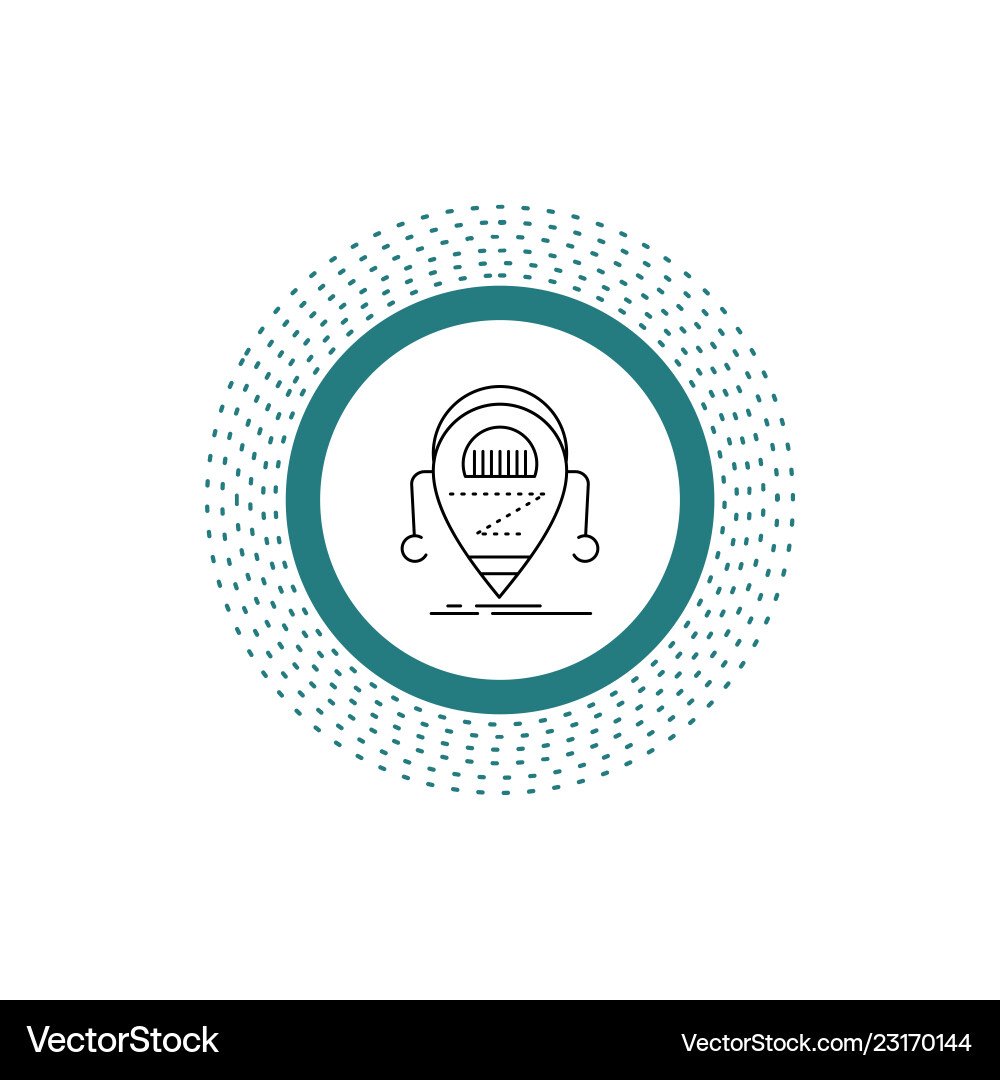 Android beta droid robot technology line icon Android beta droid robot technology line icon vector image