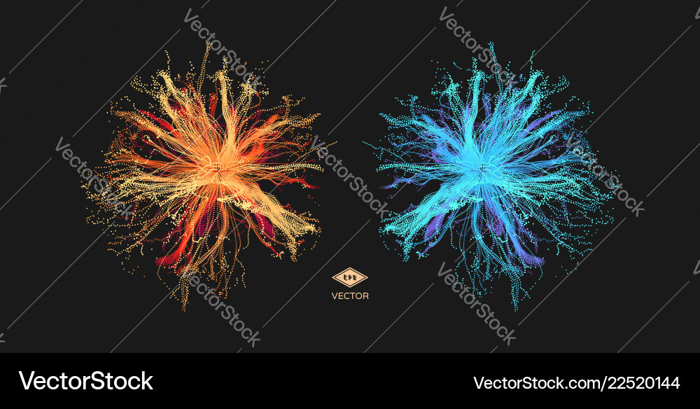 Array with dynamic particles 3d technology style Array with dynamic particles 3d technology style Vector Image
