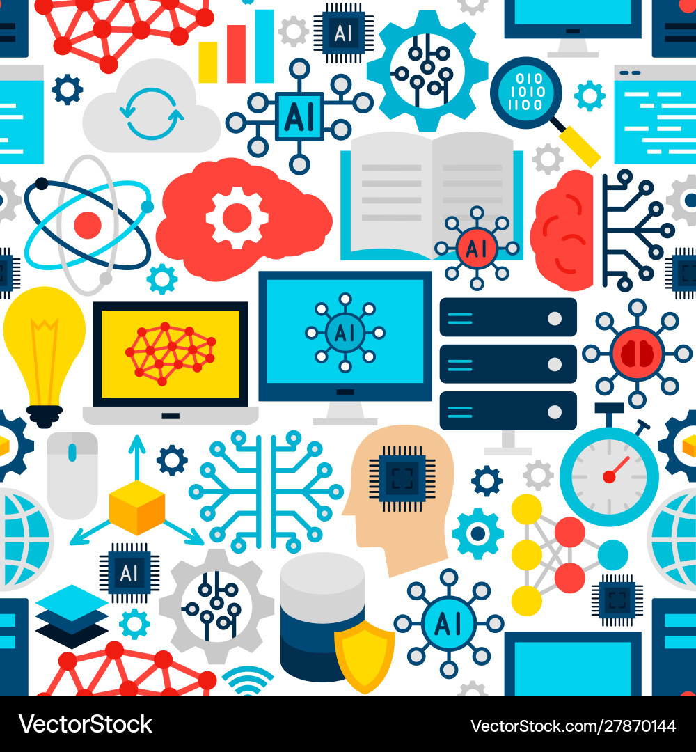 Artificial intelligence seamless pattern Artificial intelligence seamless pattern vector image